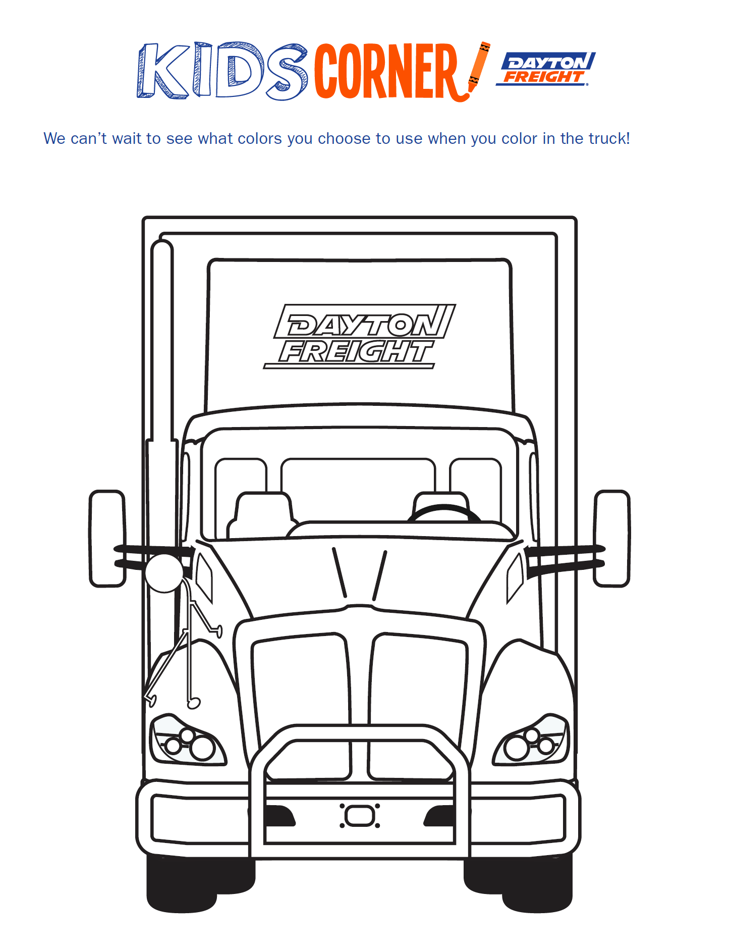 Truck Coloring Page